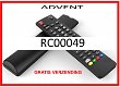 Vervangende afstandsbediening voor de RC00049 van ADVENT. - 0 - Thumbnail