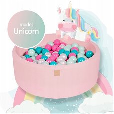 Ballenbak met 250 ballen - Unicorn Set - 90x30 cm