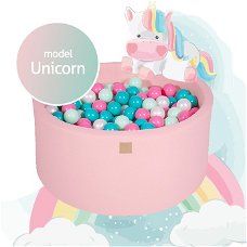 Ballenbak met 250 ballen - Unicorn Set - 90x40 cm