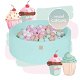 Ballenbak met 250 ballen - Cupcake Set - 90x30 cm - mint goen - 0 - Thumbnail