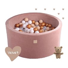 Teddy Bear Set VELVET Ballenbak met 250 ballen | 90x40 cm