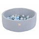 Ballenbak grijs | diameter 90 cm hoogte 30 cm | Kleur ballen licht blauw-parel-zilver - 0 - Thumbnail