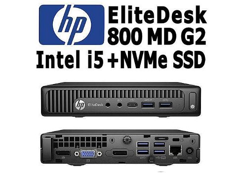 HP EliteDesk 800 MD G2, i5 3.1Ghz, 128GB NVMe SSD, 8GB, W10 - 1