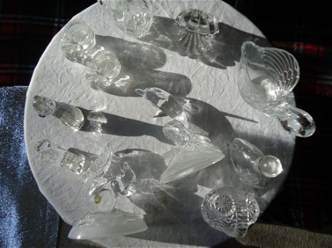 Vintage Kristal d Arques beeldjes Made In France dolfijn karaf schelp 11 stuks cristal - 5