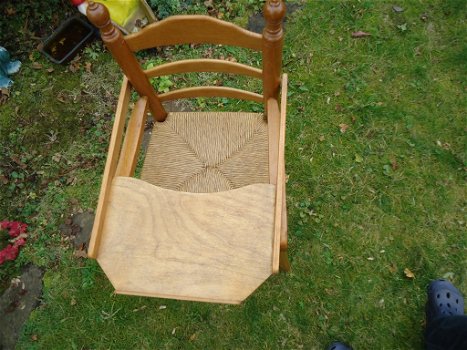 Vintage Kinderstoel hout hoog retro stoel baby kind babystoel izgs - 1