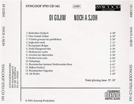 CD Di Gojim - Noch A Sjoh (Klezmer) - 1