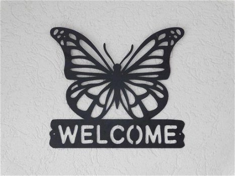 muurdecoratie , vlinder , welkom - 1