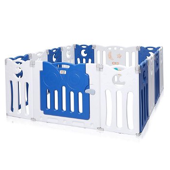 Grondbox uil – Babypark – Playpen – 14 panelen – 143 x 143 cm - 0