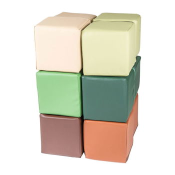 12 speelblokken - hoogwaardig foam - 15x15 cm - gemengde kleuren - 0