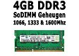 4GB DDR3 SoDIMM Laptop Geheugen | 1066-1600Mhz | PC & Apple - 0 - Thumbnail