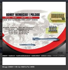 Modelbouw pakket Mirage-Hobby Mirage 248001 1/48 Ger WWI & Pol. WWII light bombs