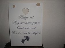 Spreuk voor babykamer, op houten bord - nieuw