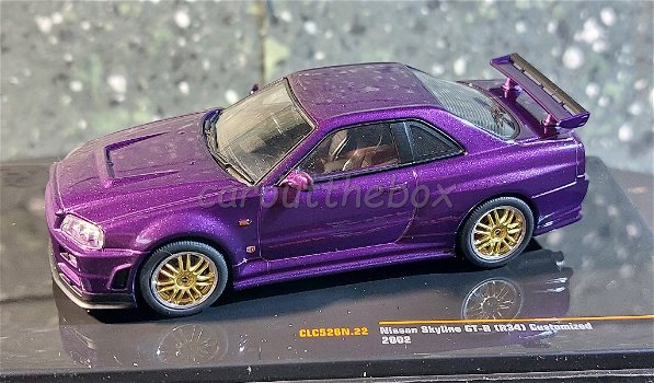 Nissan Skyline GT-R 2002 paars 1993 zwart 1:43 Ixo V977 - 0