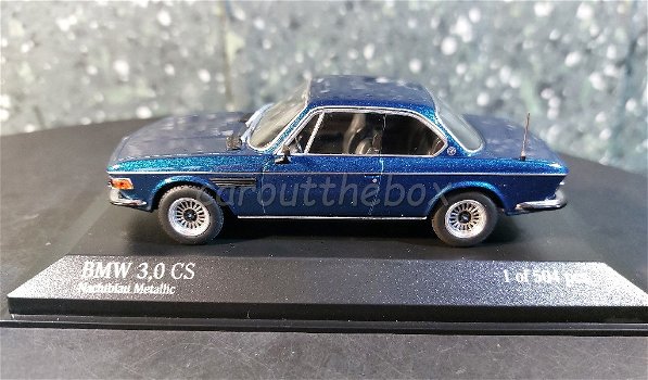 BMW 3.0 CS 1969 blauw 1:43 Minichamps Mi100 - 0