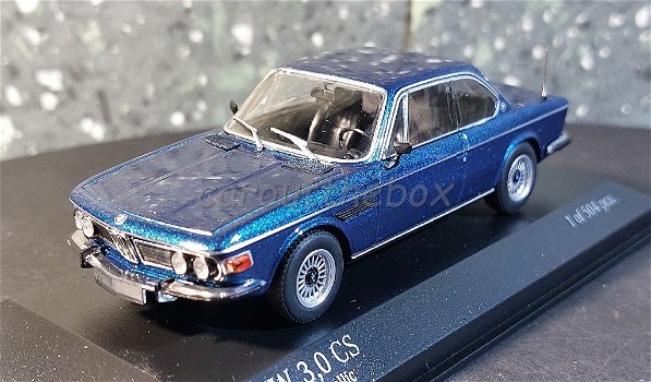 BMW 3.0 CS 1969 blauw 1:43 Minichamps Mi100 - 1
