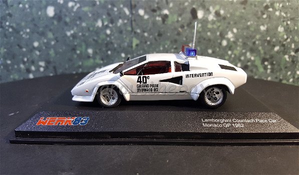 Lamborghini Countach Pace car Monaco GP 1982 wit 1:43 Werk83 005 - 0