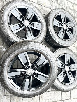 ZWARTE GENUINE DEVONPORT SPORTLINE VW TRANSPORTER T6 T32 ALLOYS WIELEN BANDEN x 4 - 1