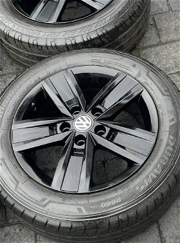 ZWARTE GENUINE DEVONPORT SPORTLINE VW TRANSPORTER T6 T32 ALLOYS WIELEN BANDEN x 4 - 4