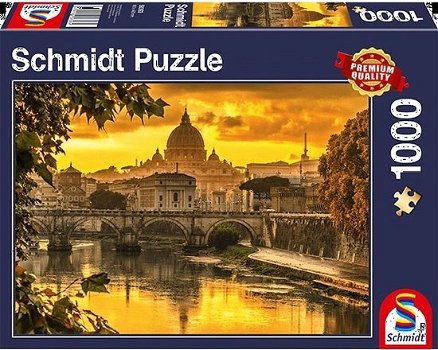 Schmidt Puzzel Gouden Licht Boven Rome (1000 stukjes) - 0