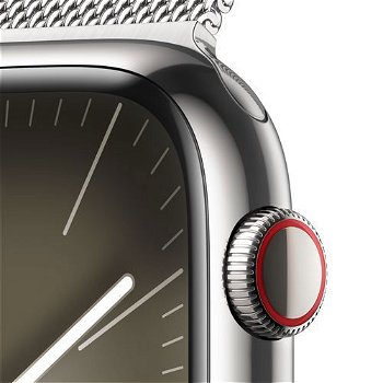 Apple Watch Series 9 GPS + Cellular 45 mm zilveren roestvrijstalen kast met zilveren Milanese band - 2