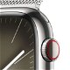 Apple Watch Series 9 GPS + Cellular 45 mm zilveren roestvrijstalen kast met zilveren Milanese band - 2 - Thumbnail