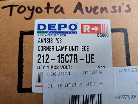 Toyota Avensis I (_T22_) Corner Light Stadslicht Depo 212-15C7R Rechts - 3