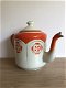 Emaille Theepot Met Art Nouveau print - 5 - Thumbnail