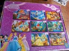 kinderpuzzel, DISNEY , prinsessen - 8 puzzels, compleet, 12-16-20-24 stukjes