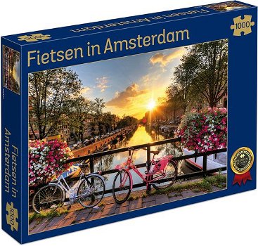 Fietsen in Amsterdam Puzzel (1000 stukjes) - 0