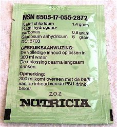 Zakje Natriumzout, Nutricia, in verpakking, Koninklijke Landmacht, 1987.(Nr.9)
