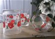 3 vintage glazen met klaproos / klaprozen / papavers - 2 - Thumbnail