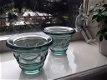 2 potjes/potten van groen / zeegroen glas - 1 - Thumbnail