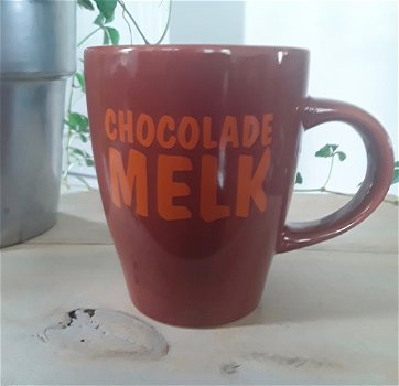 Grote beker/ mok met opdruk: chocolademelk - 0