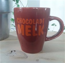 Grote beker/ mok met opdruk: chocolademelk