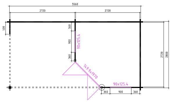 Tuinhuis-Blokhut 3055 Z Plus: 576 x 300 x 263 (h) cm - 4