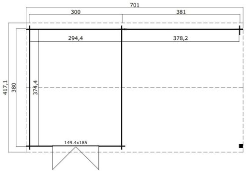 Tuinhuis-Blokhut Octavio: 700 x 400 cm - 5