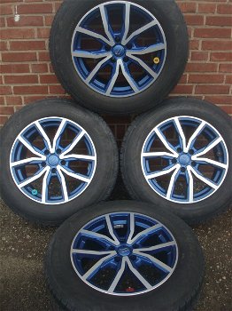 17 inch Dezent Blauw velgen en banden Dunlop Winter 5x112 - 4