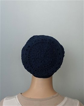 zomer beanie donker jeansblauw - 3