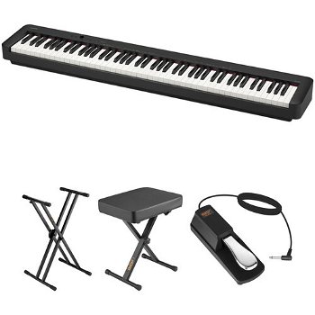 Casio CDP-S160 88-Key Slim-Body Portable Digital Piano Kit with Stand, Bench, and Pedal (Black) - 0