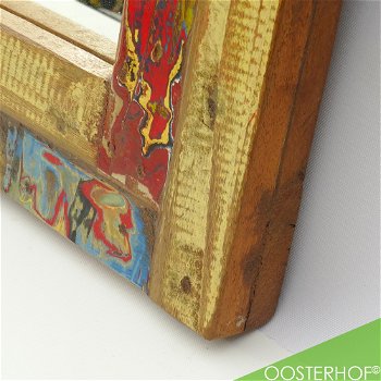 JISK Spiegel van gerecycled hout 80 x 80 x 3,8 cm - 2