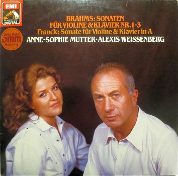 2-LP - Brahms, Franck - Anne Sophie Mutter, viool - Alexis Weissenberg, piano - 0
