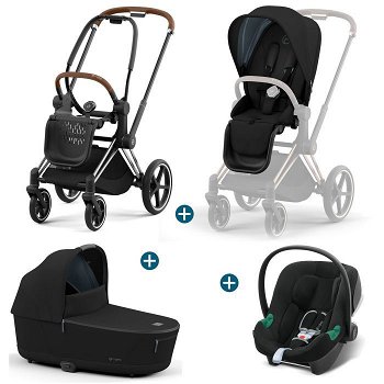 Cybex Trio Priam 4 kinderwagen + luxe reiswieg + Aton B2 i-Size - 0