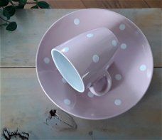 Ontbijtset polkadots / roze / stippen / Union Pacific Tableware