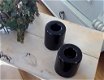 Zwarte porseleinen kandelaars / kaarsenstanders (nieuw) - 1 - Thumbnail