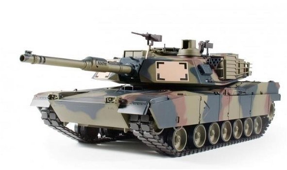 RC tank Heng Long M1A2 Abrams camo 2.4GHZ met schietfunctie rook en geluid - 0