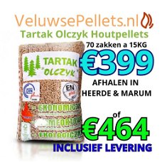 Houtpellets Tartak Olczyk pallet 70 zakken a 15KG €399