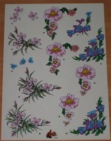 A4 knipvel BLOEMEN --- Nr. K4067