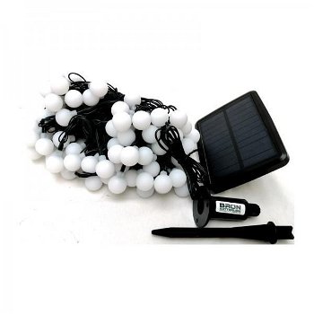 Solar LED sfeerverlichting melkglas bolletjes + USB - 4