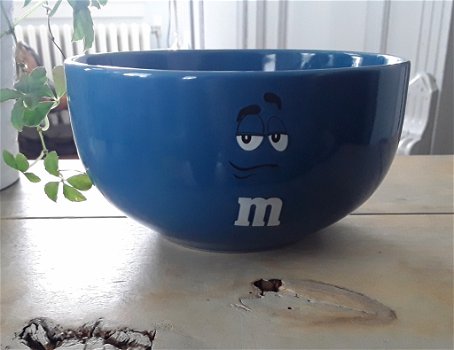 M&M schaal kom schaaltje kommetje blauw blauwe - 0