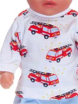 Baby Born Soft 36 cm Pyjama/brandweer auto's - 1